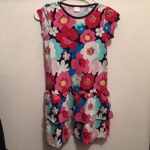 Gymboree Girls Floral Short Sleeve Ruffle Dress